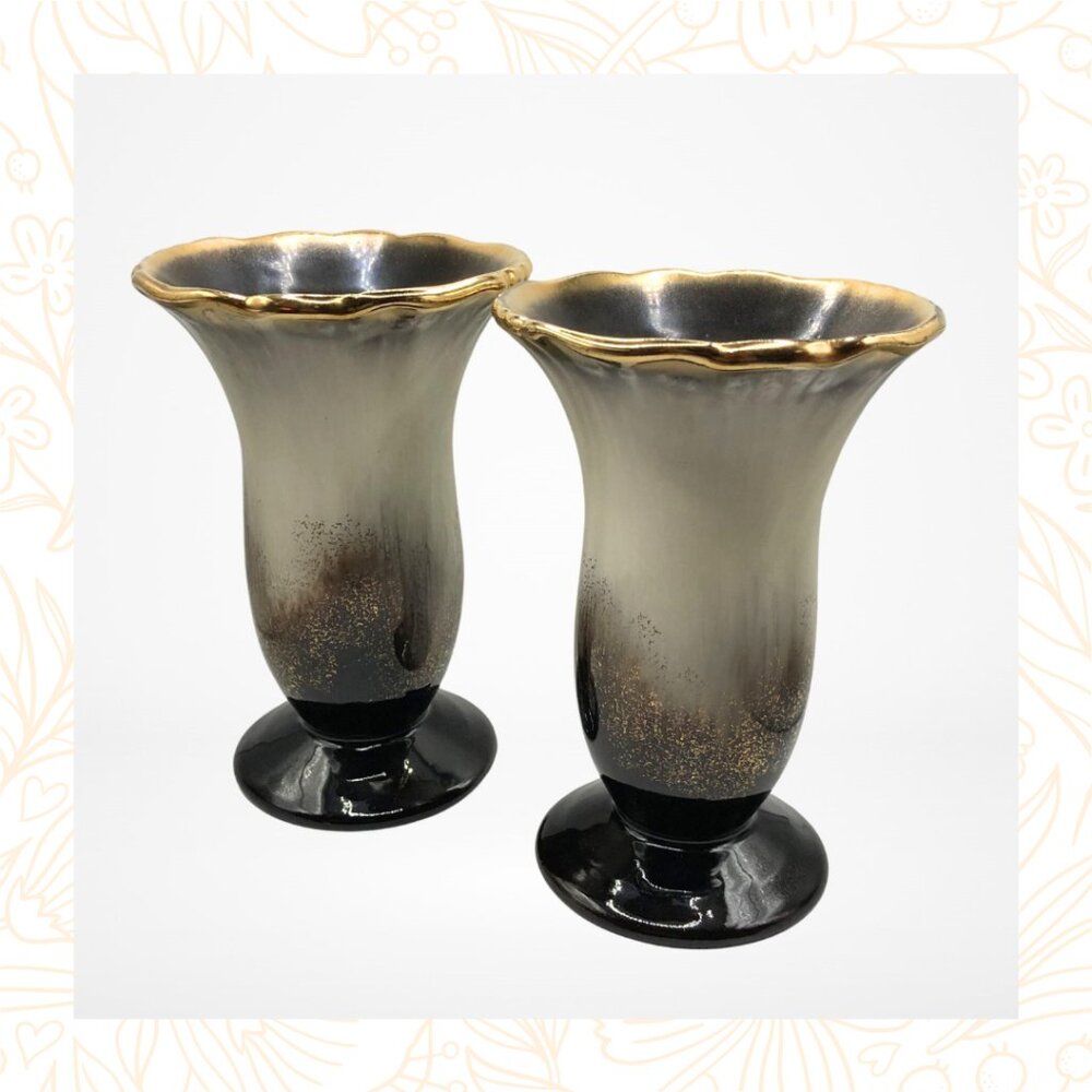 Pair of Vintage West German Pottery Vases